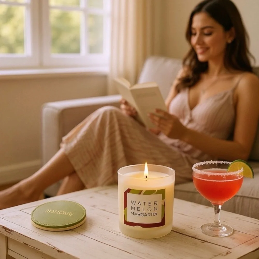 Set of 2 Opalhouse Watermelon Margarita 5oz glass candle- New